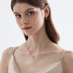 STMG Sparkling Diamond Necklace in gold on neck