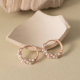 STMG Pearl Wreath Hoops in rose gold