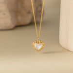 STMG Natural Mother of Pearl Heart Necklace