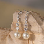 STMG Pearl Dangle Earrings in silver