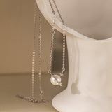 STMG Pearl Planet with CZ Stars Necklace in silver