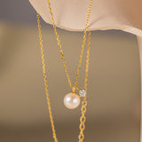 STMG Natural Freshwater Pearl Necklace in gold