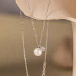 STMG Natural Freshwater Pearl Necklace in silver