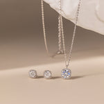  Moissanite Diamond Necklace & Earrings