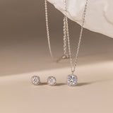  Moissanite Diamond Necklace & Earrings