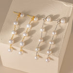 STMG Natural Pearl Dangle Earrings in 2 colours