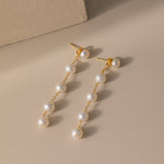 STMG Natural Pearl Dangle Earrings in gold