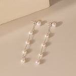 STMG Natural Pearl Dangle Earrings in silver