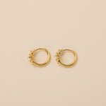 STMG Pearl Crystal Hoops in gold