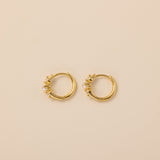 STMG Pearl Crystal Hoops in gold