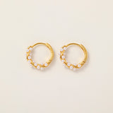 STMG Pearl Wreath Hoops in gold