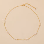 STMG Natural Bead Pearls Choker Necklace