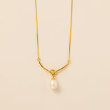 STMG Natural Pearl Knot Necklace in gold