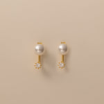 STMG Pearl with Diamond Stud Earrings