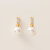 STMG Pearl Dangle Earrings in gold