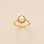 STMG Natural Pearl Vintage Style Adjustable Ring