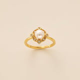 STMG Natural Pearl Vintage Style Adjustable Ring