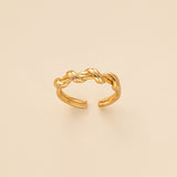 Twisted Adjustable Ring (S925)