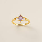 STMG Natural Amethyst Adjustable Ring