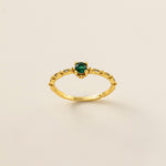 STMG Green Emerald Promise Ring on finger