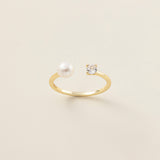 STMG Natural Pearl Adjustable Ring