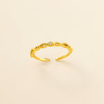 STMG Tiny Hollow-out Adjustable Ring in gold