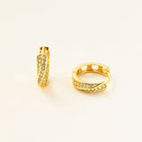 Twisted Circle Pave Hoops (S925)