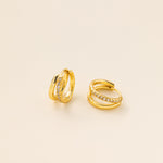 Duo-Layer CZ Hoops in gold