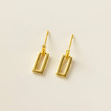 STMG Rectangle Dangle Earrings in gold