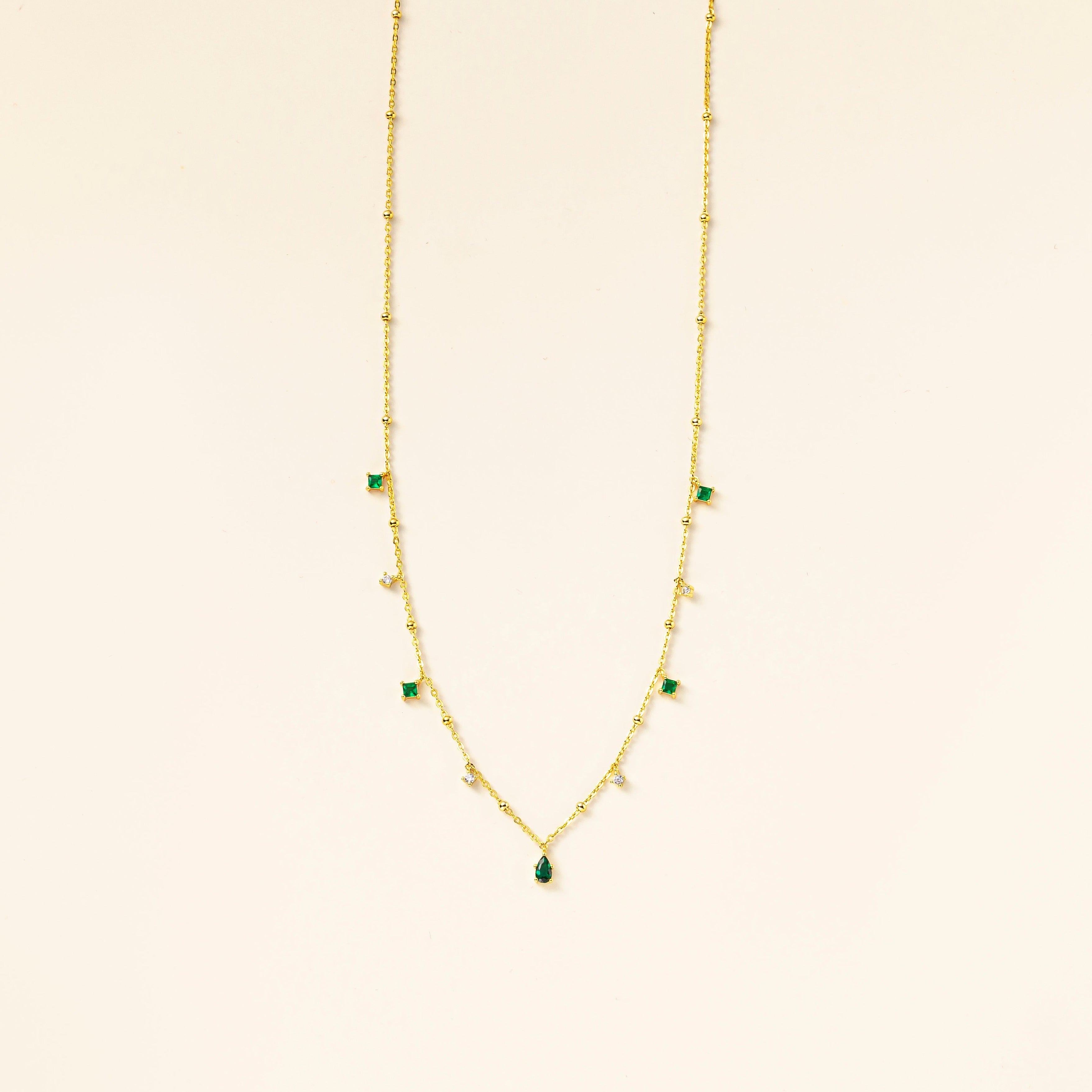 STMG Green Emerald || Red Ruby Necklace