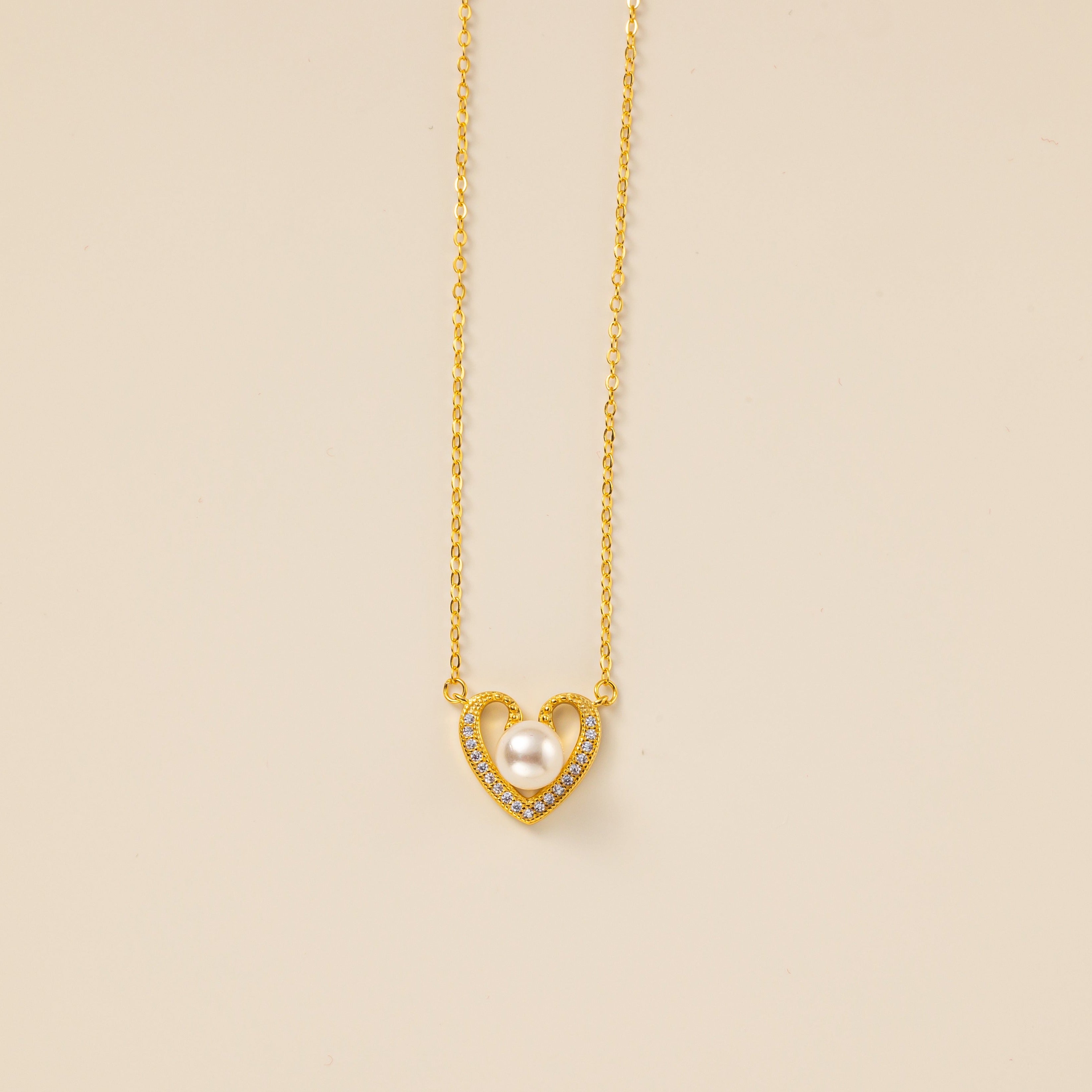 STMG Pearl Heart Necklace