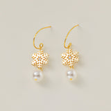 STMG Pearl Snowflake Dangle Earrings