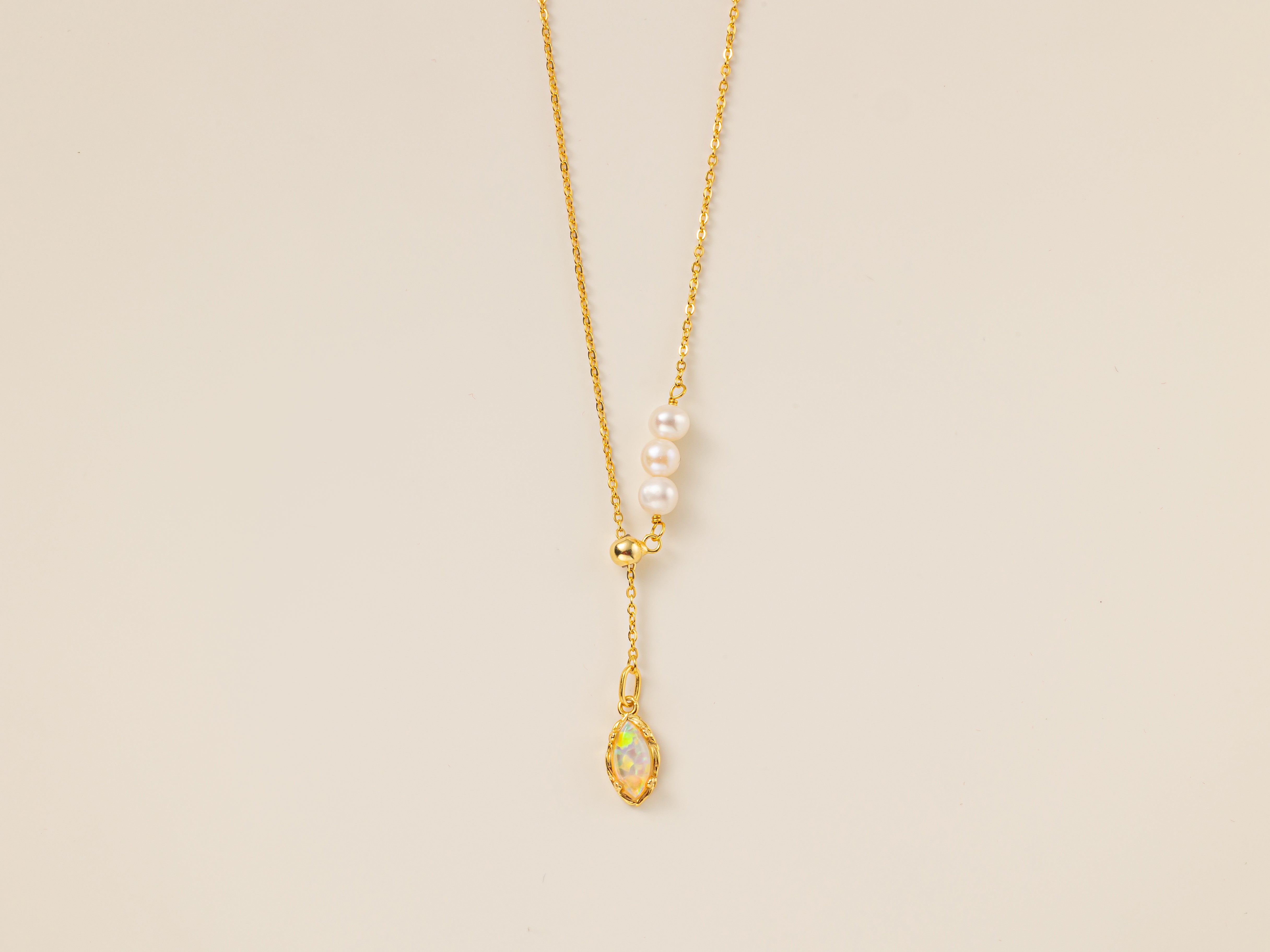 STMG Natural Pearl Opal Necklace