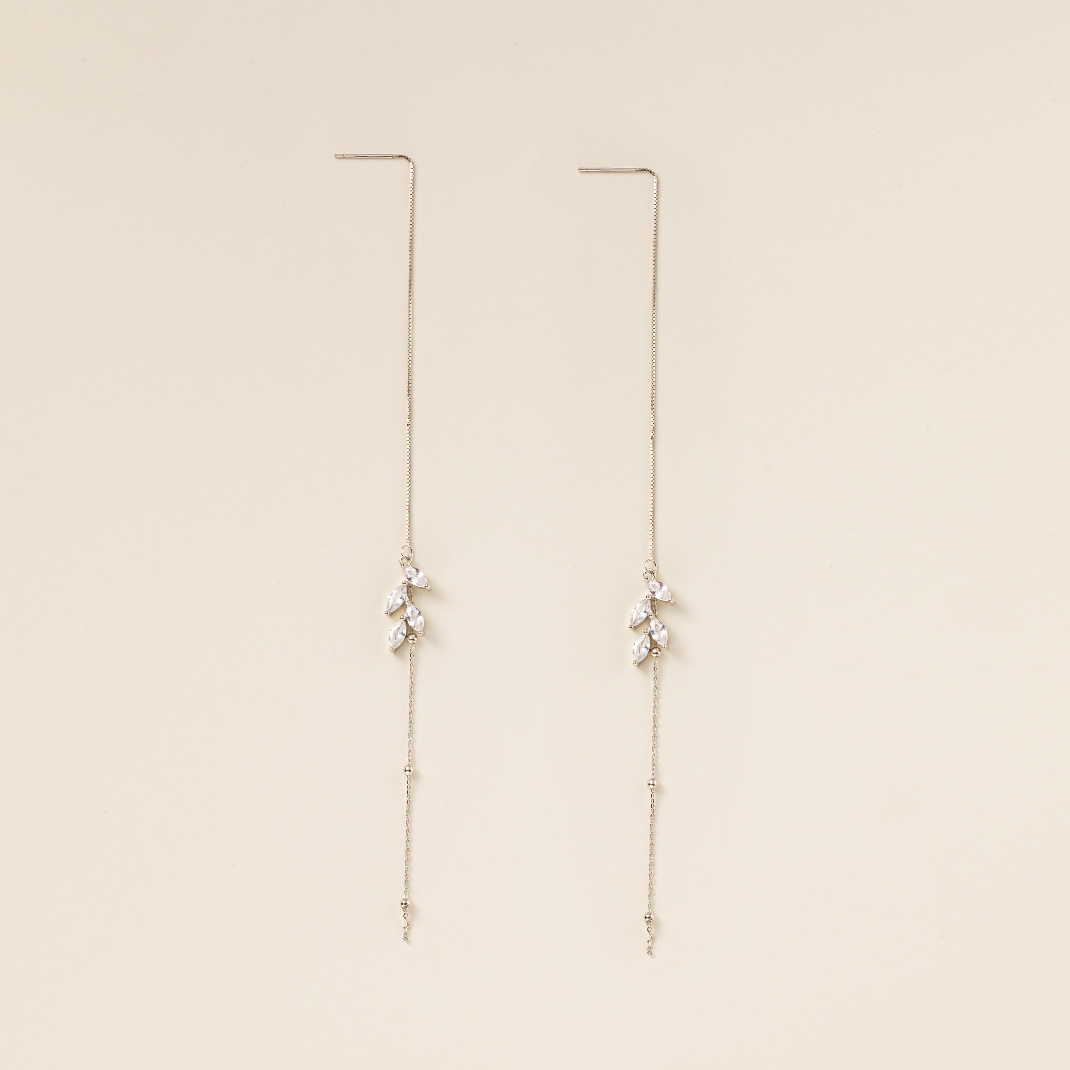 STMG Olive Leaf Threader Earrings