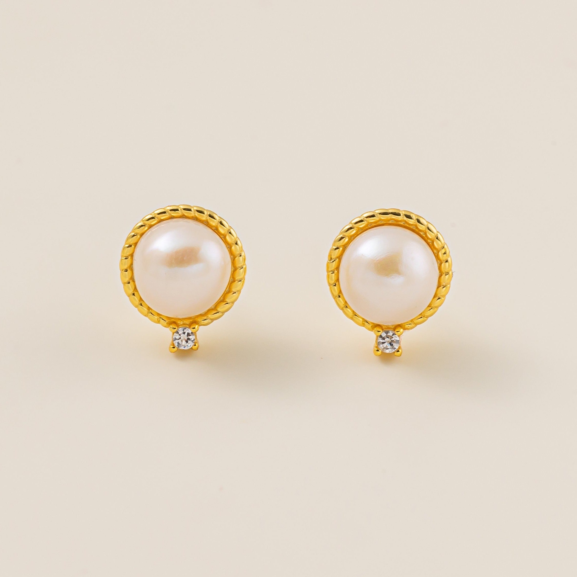 STMG Natural Pearl Stud Earrings