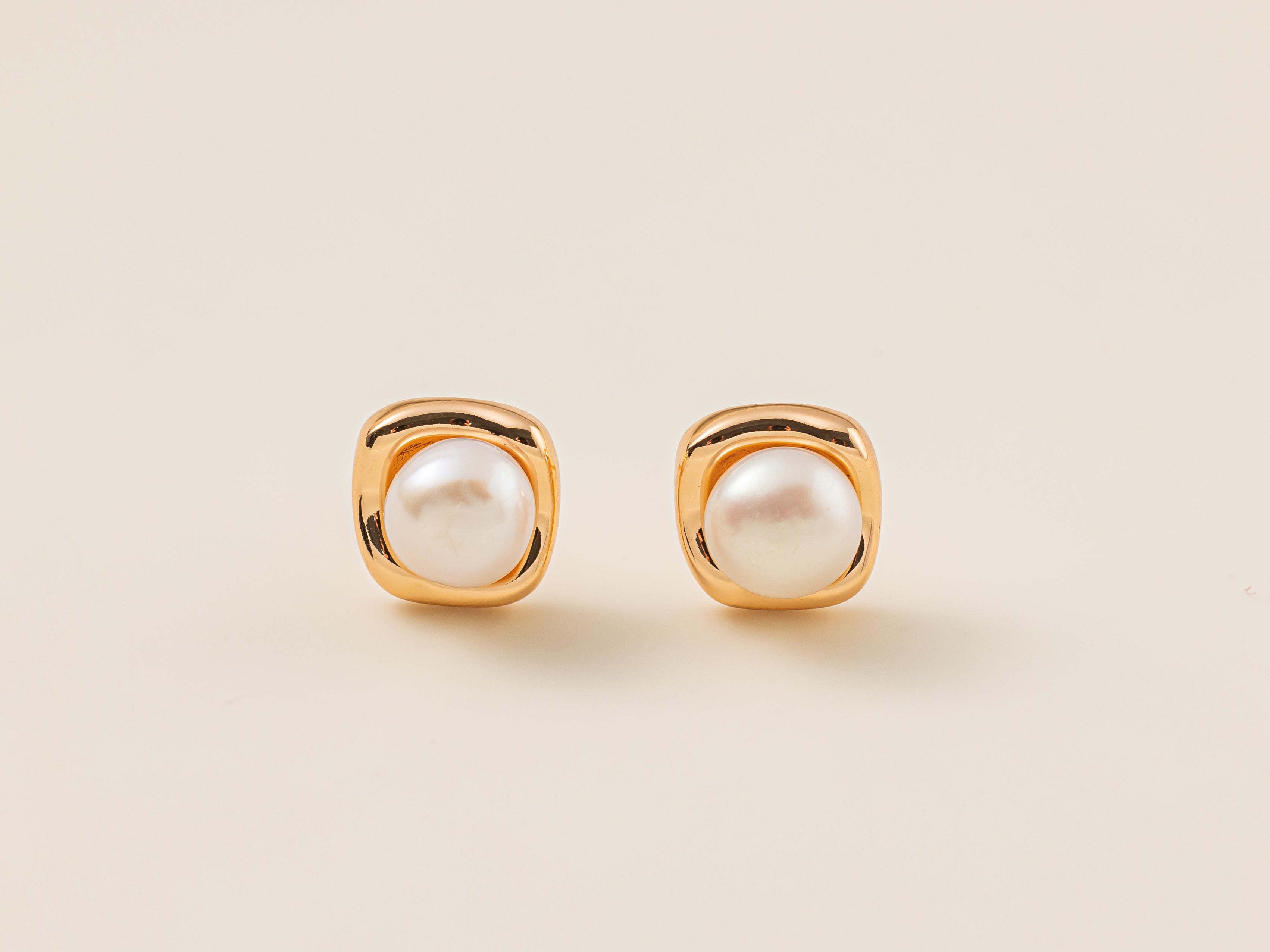 STMG Natural Pearl Stud Earrings