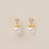 Droplet Pearl Stud Earrings