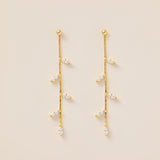 STMG Leaf Dangle Earrings in gold