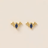 Black Bat Stud Earrings in gold