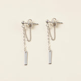Vertical Bar Dangle Earrings (S925)