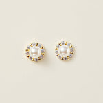 STMG Pearl Sunflower Stud Earrings