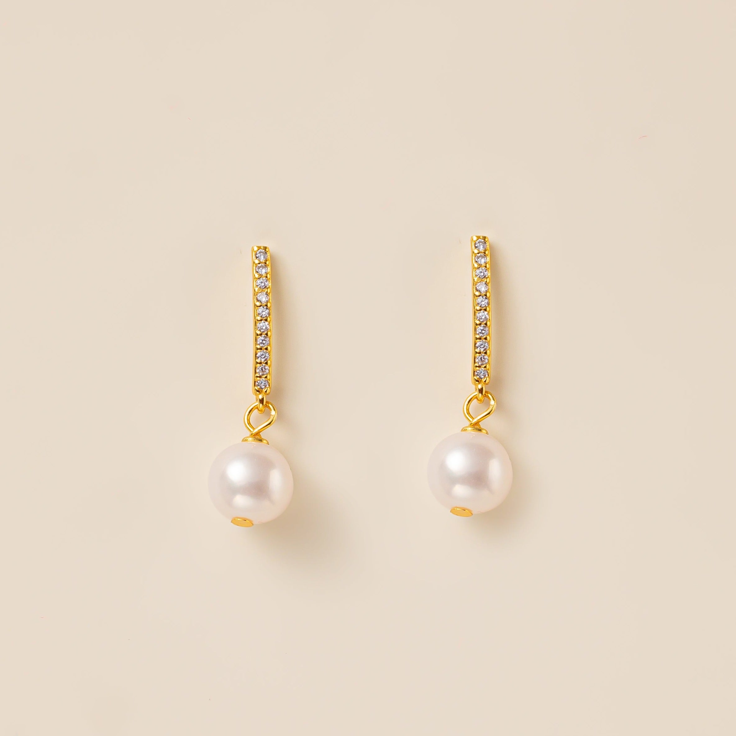 STMG Natural Pearl Dangle Earrings 