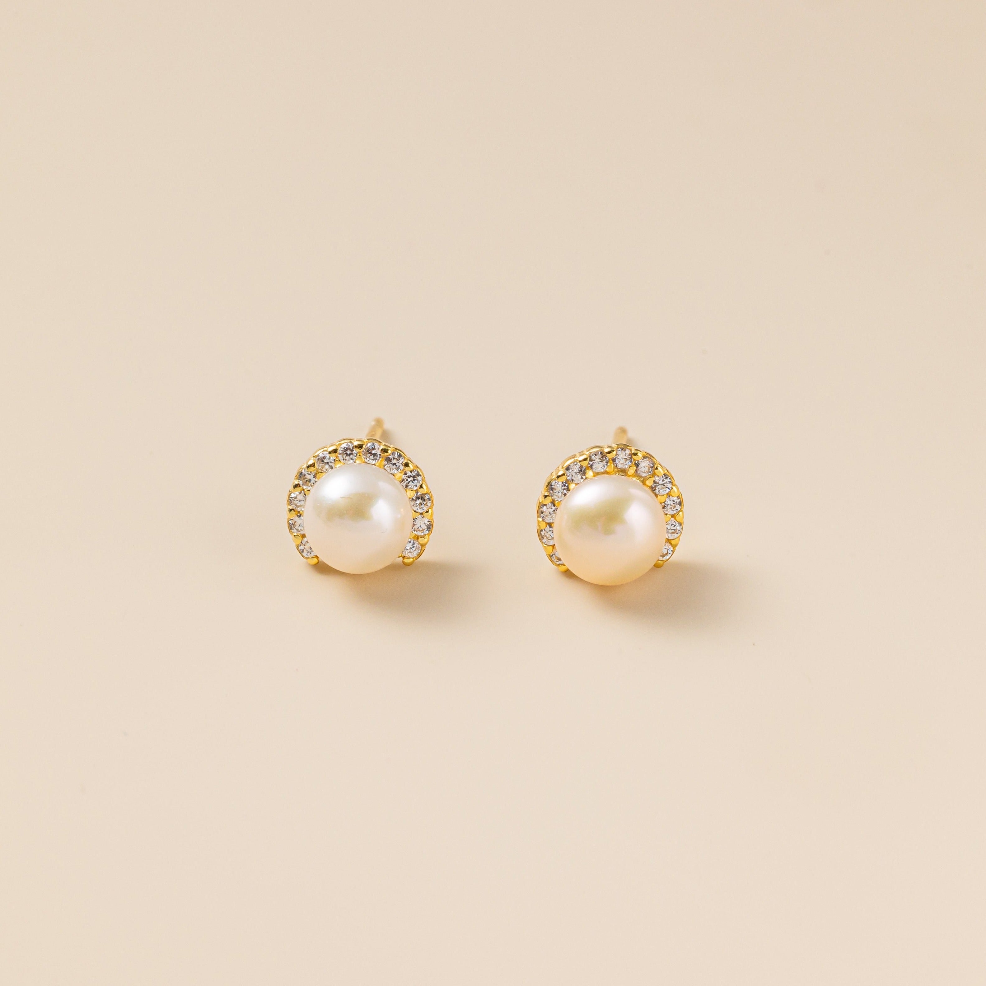 STMG Natural Pearl Stud Earrings