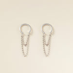 Duo-chain Tassel Ear Cuff Earrings 