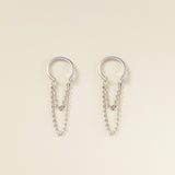 Duo-chain Tassel Ear Cuff Earrings 