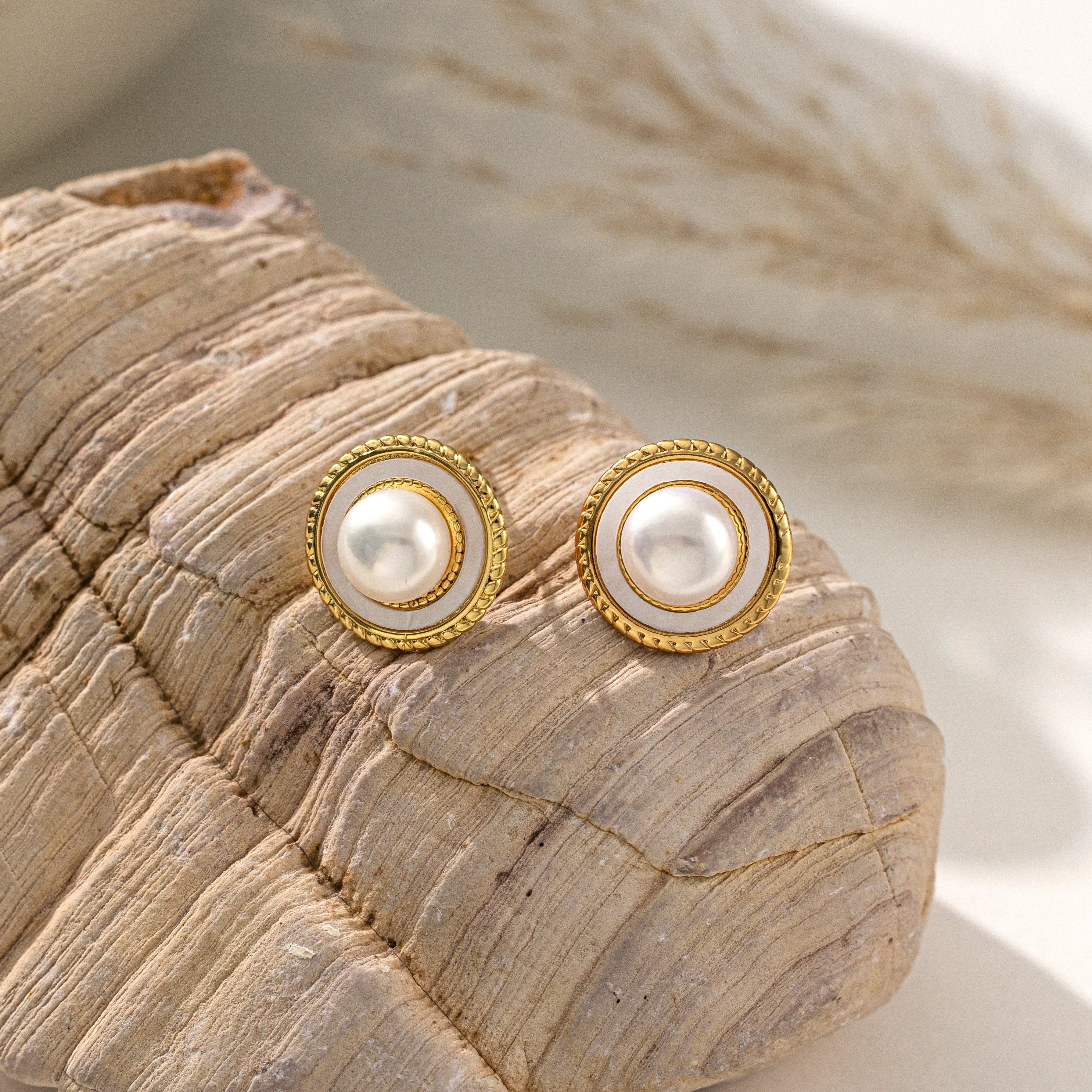 STMG Natural Pearl Stud Earrings