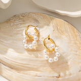 STMG Pearl Wreath Dangle Hoops 