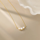 STMG Natural Pearl with Stars Necklace 