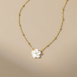 STMG Mother of Pearl Flower Necklace