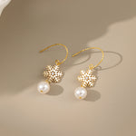 STMG Pearl Snowflake Dangle Earrings